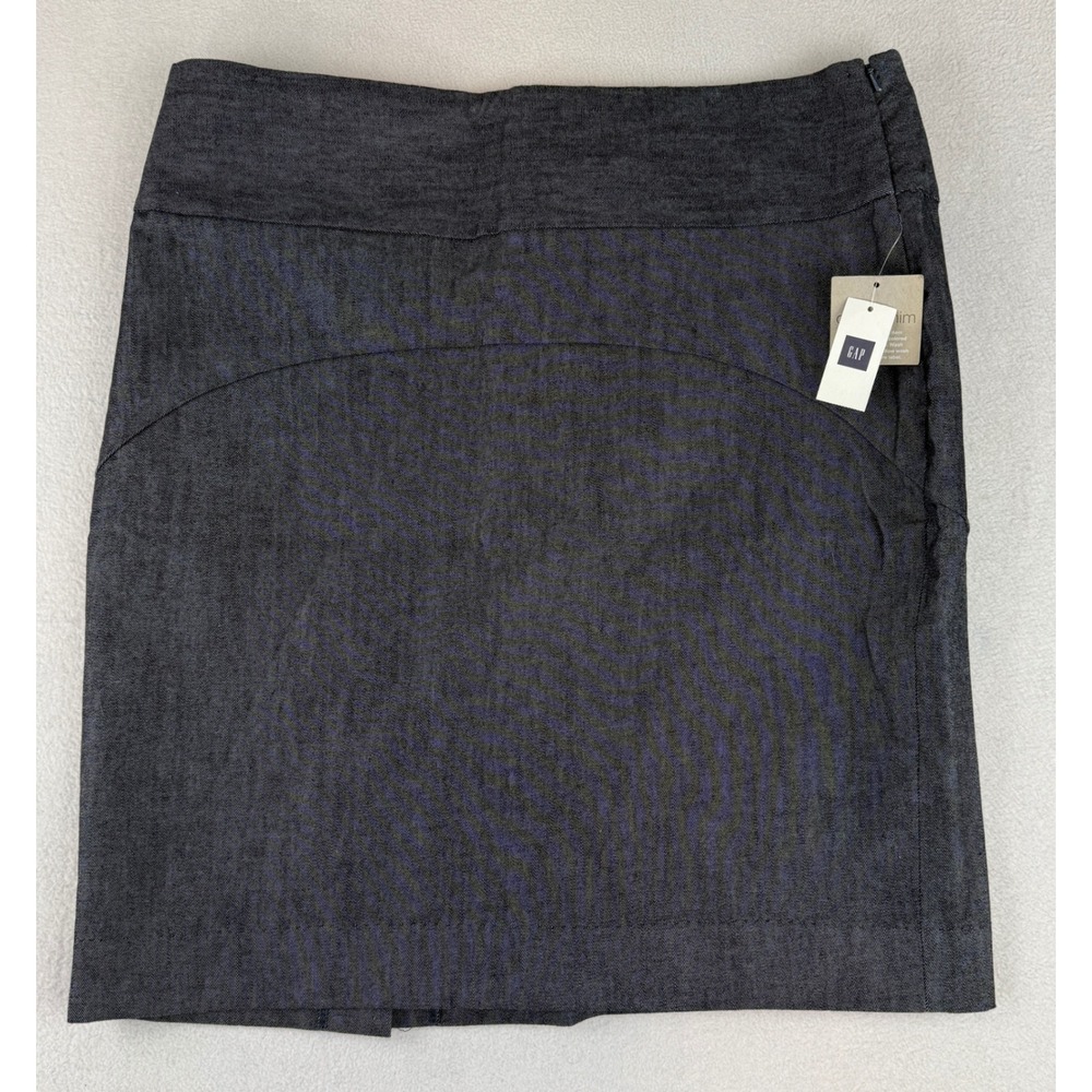 Gap Pencil Skirt Womens 14 Dark Indigo Denim‎ Side Zip Knee Length 824584-00-1